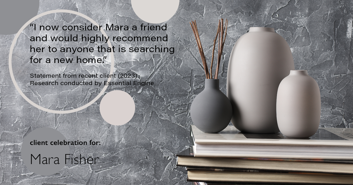 Testimonial for mortgage professional Mara Fisher with T2 Financial Revolution Mortg in , : "I now consider Mara a friend and would highly recommend her to anyone that is searching for a new home."