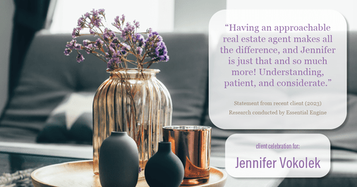 Testimonial for real estate agent Jennifer Vokolek with RE/MAX DFW Associates in , : "Having an approachable real estate agent makes all the difference, and Jennifer is just that and so much more! Understanding, patient, and considerate."