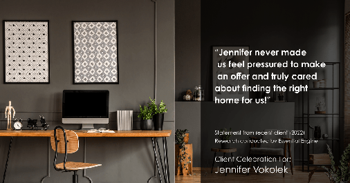 Testimonial for real estate agent Jennifer Vokolek with RE/MAX DFW Associates in Frisco, TX: "Jennifer never made us feel pressured to make an offer and truly cared about finding the right home for us!"