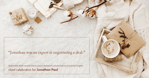 Testimonial for real estate agent Jonathan Paul with BHHS - Chicago in , : "Jonathan was an expert at negotiating a deal."