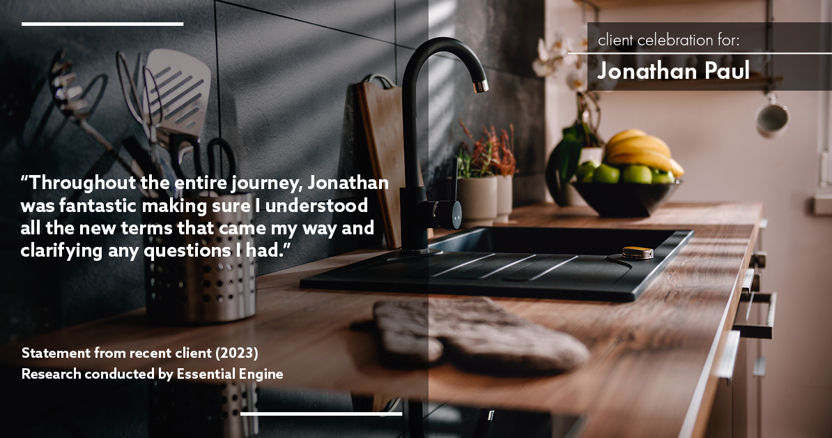 Testimonial for real estate agent Jonathan Paul with BHHS - Chicago in , : "Throughout the entire journey, Jonathan was fantastic making sure I understood all the new terms that came my way and clarifying any questions I had."