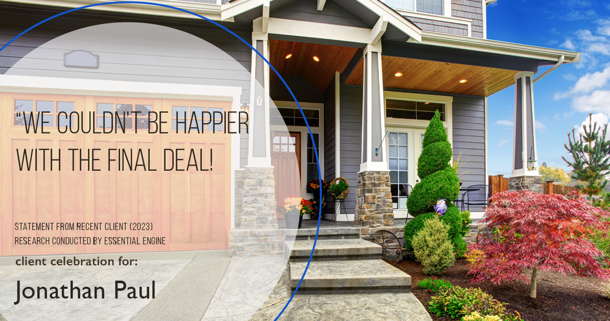 Testimonial for real estate agent Jonathan Paul with BHHS - Chicago in , : "We couldn't be happier with the final deal!