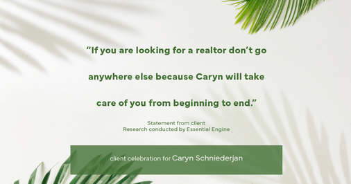 Testimonial for real estate agent Caryn Schniederjan with REMAX DFW Associates in , : "If you are looking for a realtor don't go anywhere else because Caryn will take care of you from beginning to end."