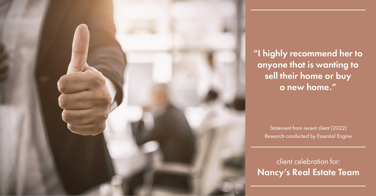 Testimonial for real estate agent Nancy Warfield in , : "I highly recommend her to anyone that is wanting to sell their home or buy a new home."