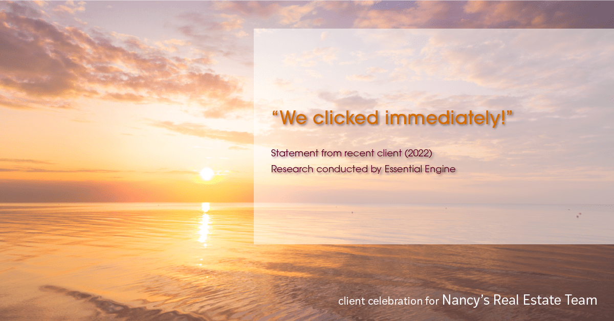 Testimonial for real estate agent Nancy Warfield in , : "We clicked immediately!"