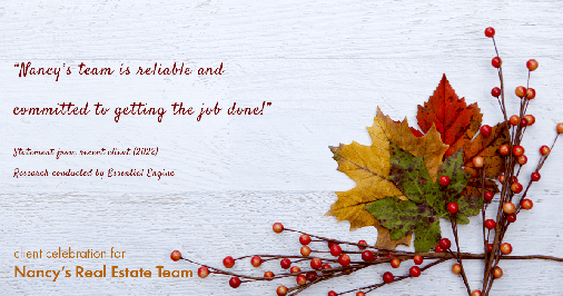 Testimonial for real estate agent Nancy Warfield in , : "Nancy's team is reliable and committed to getting the job done!"