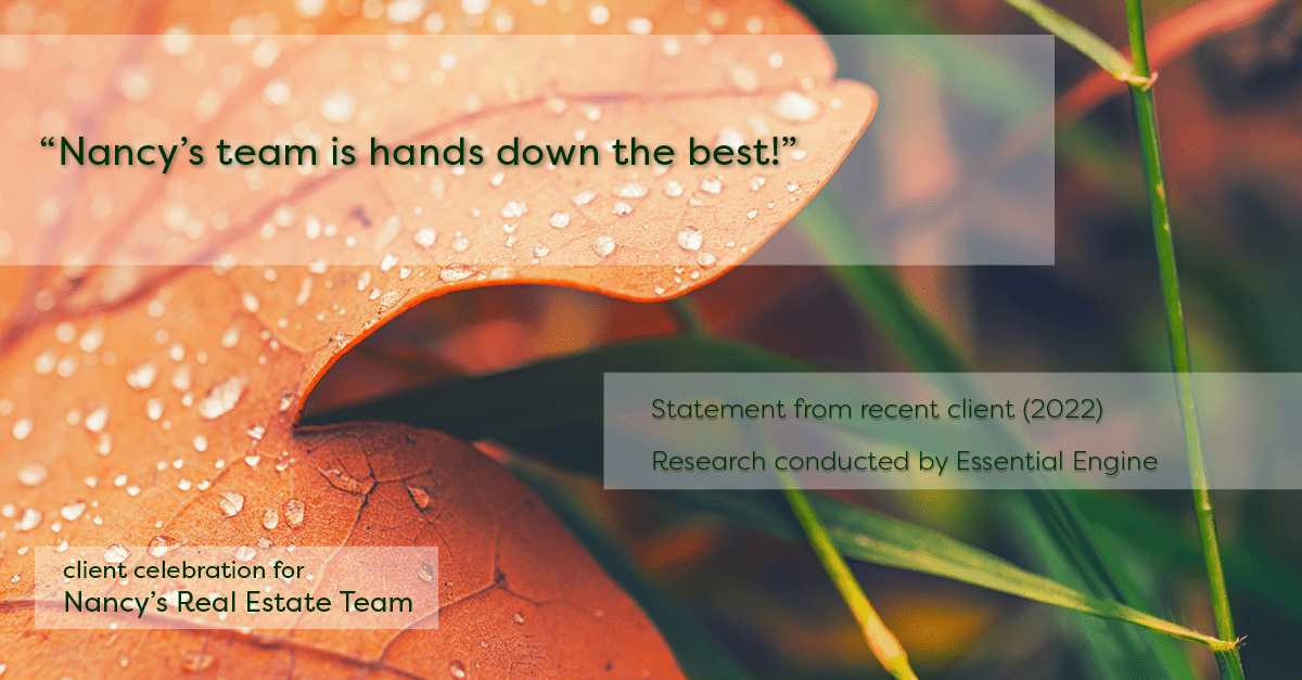 Testimonial for real estate agent Nancy Warfield in , : "Nancy's team is hands down the best!"