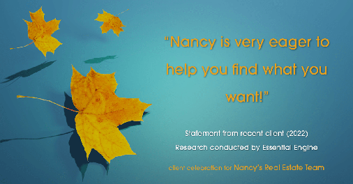 Testimonial for real estate agent Nancy Warfield in , : "Nancy is very eager to help you find what you want!"