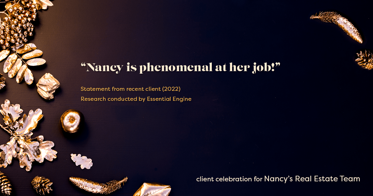 Testimonial for real estate agent Nancy Warfield in , : "Nancy is phenomenal at her job!"
