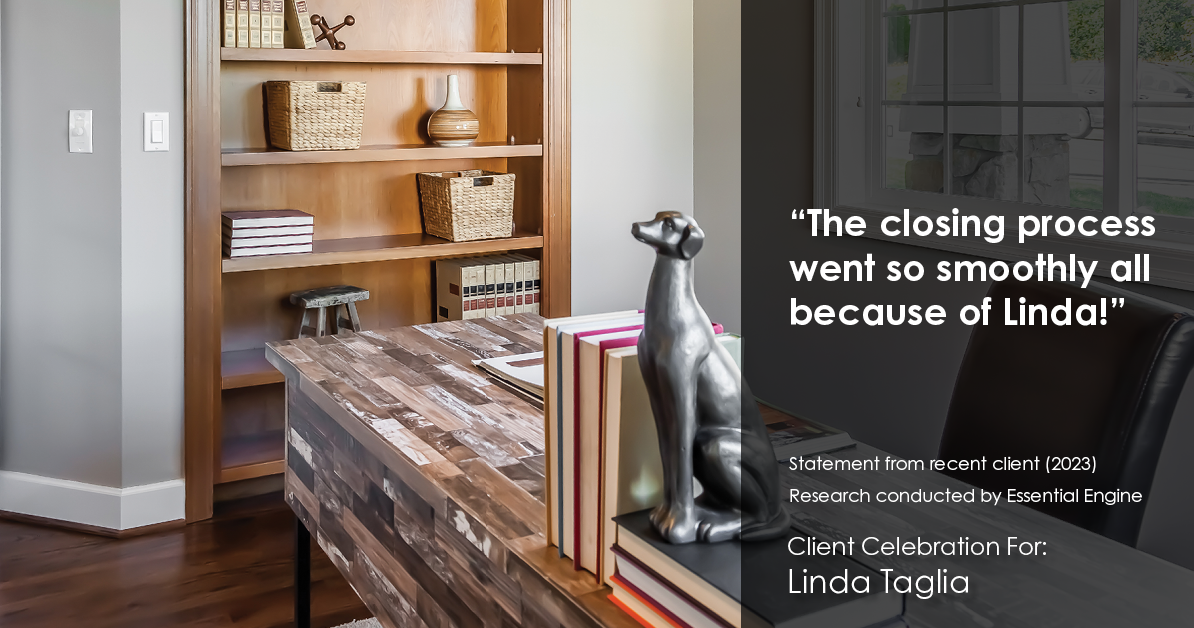 Testimonial for mortgage professional Linda Taglia with American Commercial Bank & Trust in , : "The closing process went so smoothly all because of Linda!"