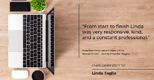 Testimonial for mortgage professional Linda Taglia with American Commercial Bank & Trust in , : "From start to finish Linda was very responsive, kind, and a constant professional."