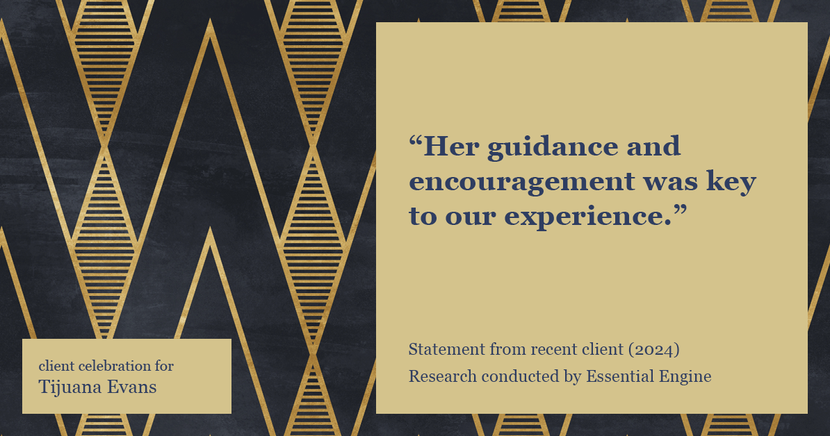 Testimonial for real estate agent Tijuana Evans with Prime 1 Realty in , : "Her guidance and encouragement was key to our experience."