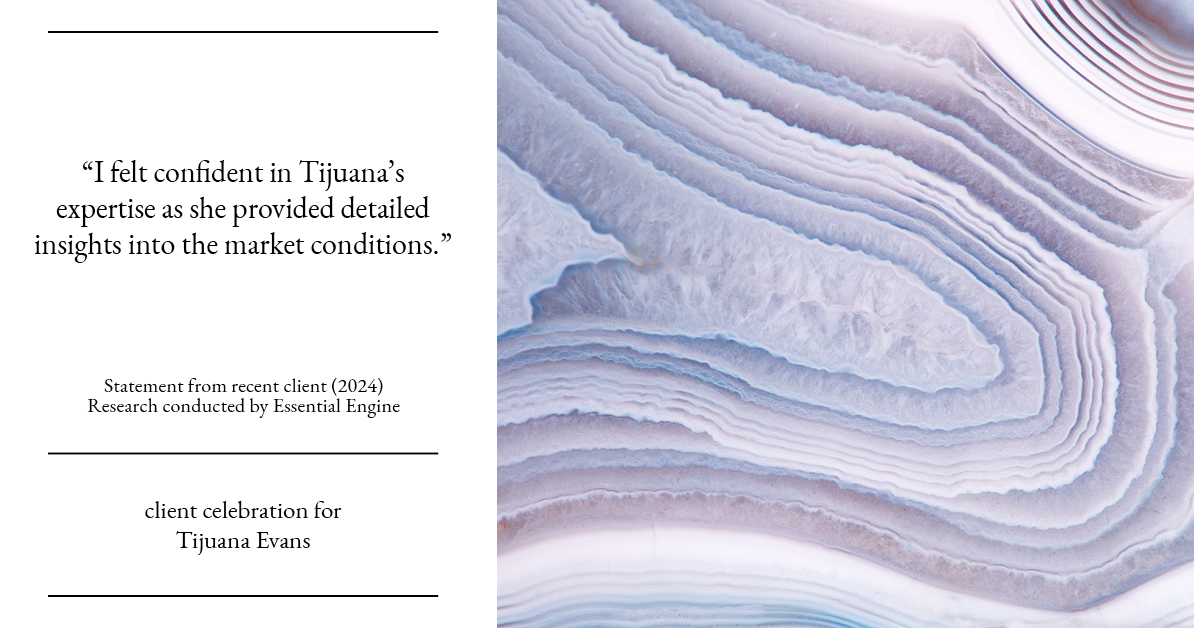 Testimonial for real estate agent Tijuana Evans with Prime 1 Realty in , : "I felt confident in Tijuana's expertise as she provided detailed insights into the market conditions."