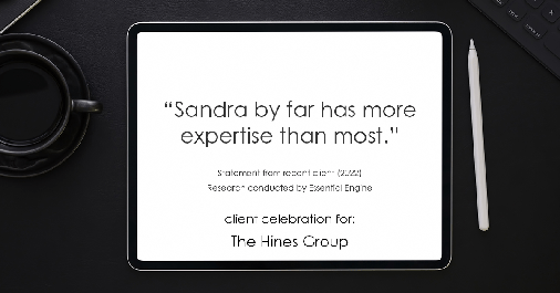 Testimonial for real estate agent Sandra Hines in Seattle, WA: "Sandra by far has more expertise than most.”