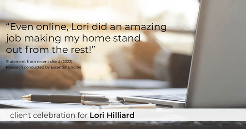 Testimonial for real estate agent Lori Hilliard with Berkshire Hathaway HomeServices, The Preferred Realty in Slippery Rock, PA: "Even online, Lori did an amazing job making my home stand out from the rest!"