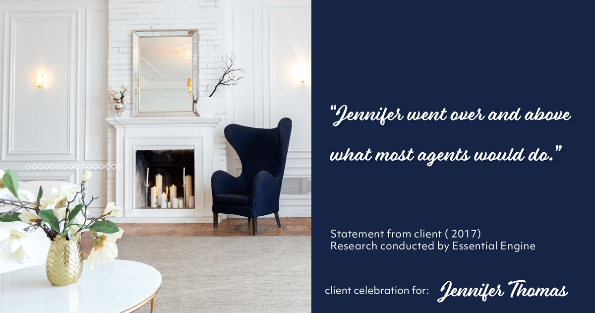 Testimonial for real estate agent Jennifer Thomas with Seven Gables Real Estate in Huntington Beach, CA: "Jennifer went over and above what most agents would do.”
