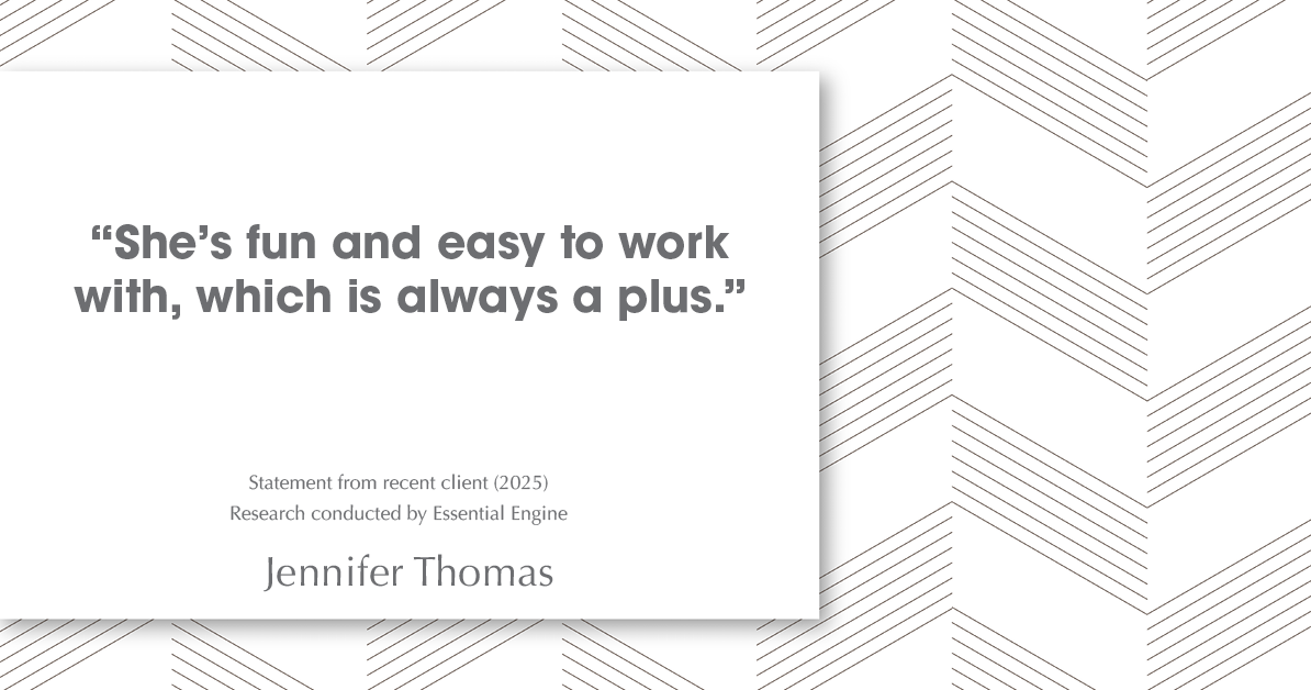 Testimonial for real estate agent Jennifer Thomas with Seven Gables Real Estate in , : “She’s fun and easy to work with, which is always a plus.”
