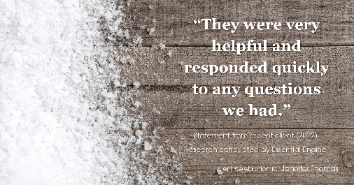 Testimonial for real estate agent Jennifer Thomas with Seven Gables Real Estate in , : "They were very helpful and responded quickly to any questions we had."