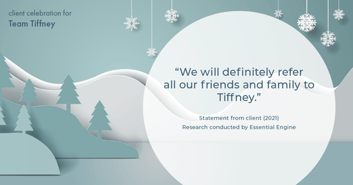Testimonial for mortgage professional Tiffney Hoober in Tacoma, WA: "We will definitely refer all our friends and family to Tiffney."