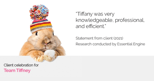 Testimonial for mortgage professional Tiffney Hoober in Tacoma, WA: "Tiffany was very knowledgeable, professional, and efficient."