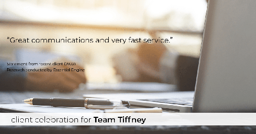Testimonial for mortgage professional Tiffney Hoober in Tacoma, WA: “Great communications and very fast service."