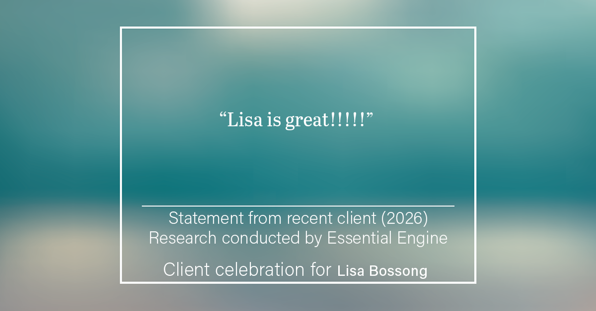 Testimonial for real estate agent Lisa Bossong with Keller Williams Realty in , : "Lisa is great!!!!!"