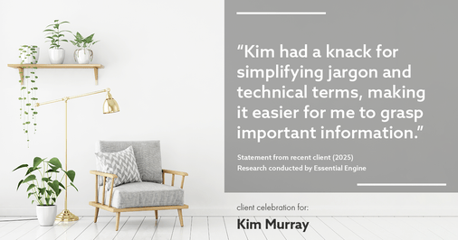 Testimonial for real estate agent Kim Murray with Berkshire Hathaway Home Services The Preferred Realty in , : "Kim had a knack for simplifying jargon and technical terms, making it easier for me to grasp important information."