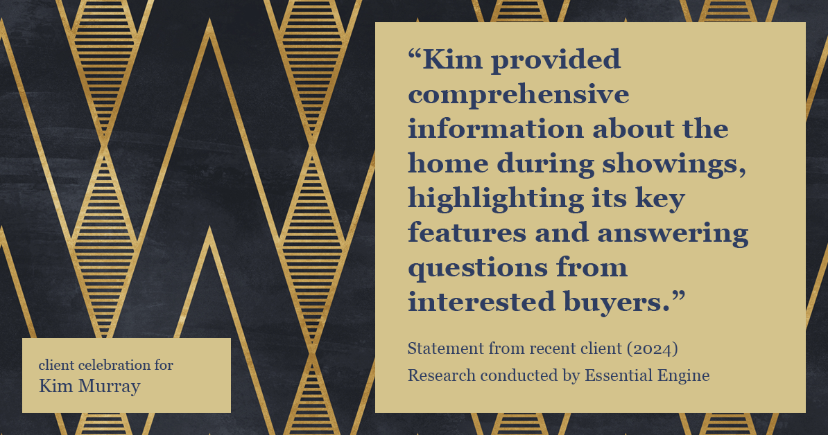 Testimonial for real estate agent Kim Murray with Berkshire Hathaway Home Services The Preferred Realty in , : "Kim provided comprehensive information about the home during showings, highlighting its key features and answering questions from interested buyers."