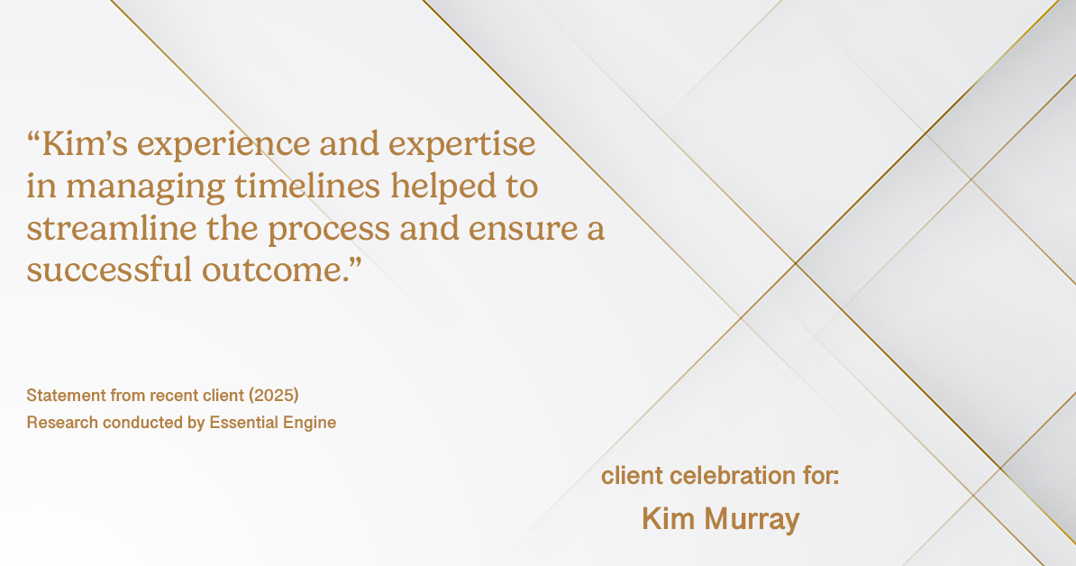 Testimonial for real estate agent Kim Murray with Berkshire Hathaway Home Services The Preferred Realty in , : "Kim's experience and expertise in managing timelines helped to streamline the process and ensure a successful outcome."