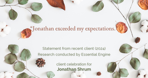 Testimonial for mortgage professional Jonathan Shrum with Arbor Financial & KMC Financial in , : "Jonathan exceeded my expectations."