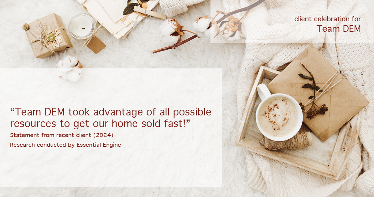 Testimonial for real estate agent Denise Matthis with DEM Financial Services & Real Estate in , : "Team DEM took advantage of all possible resources to get our home sold fast!"