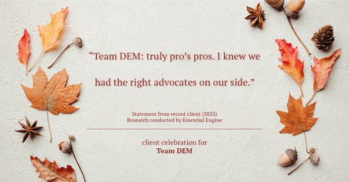 Testimonial for real estate agent Denise Matthis with DEM Financial Services & Real Estate in , : "Team DEM: truly pro’s pros. I knew we had the right advocates on our side."