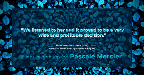 Testimonial for real estate agent Pascale Mercier with San Diego Castles Realty in , : "We listened to her and it proved to be a very wise and profitable decision."