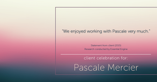 Testimonial for real estate agent Pascale Mercier with San Diego Castles Realty in , : “We enjoyed working with Pascale very much."