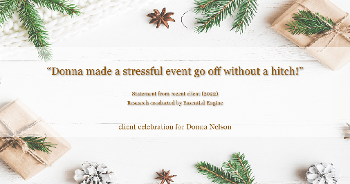 Testimonial for real estate agent Keller Williams Prosperity with Keller Williams Prosperity in Wayne, NJ: "Donna made a stressful event go off without a hitch!"