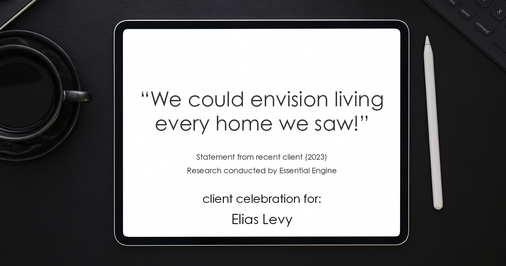 Testimonial for real estate agent Elias Levy with BHGRE Clarity in , : "We could envision living every home we saw!"
