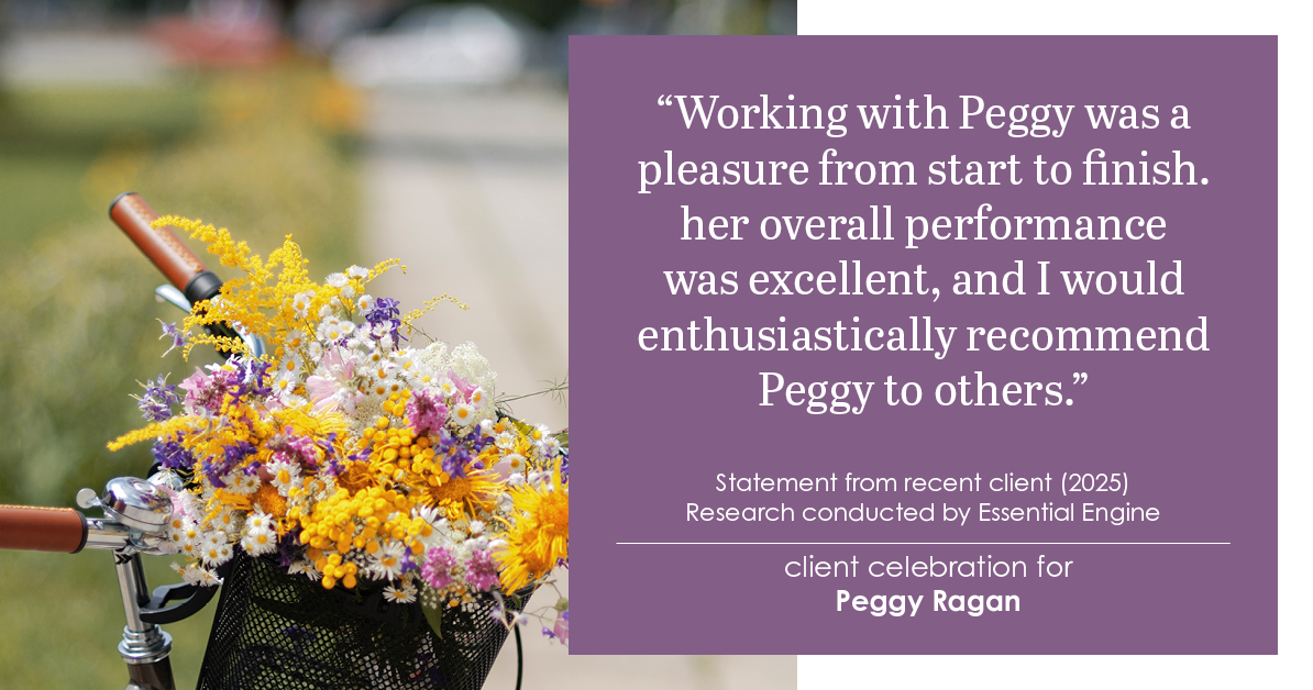 Testimonial for real estate agent Peggy Ragan with United Real Estate Kansas City in Kansas City, MO: "Working with Peggy was a pleasure from start to finish. her overall performance was excellent, and I would enthusiastically recommend Peggy to others."