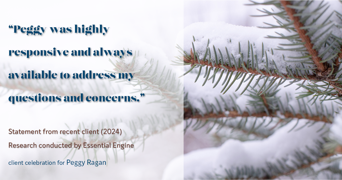 Testimonial for real estate agent Peggy Ragan with United Real Estate Kansas City in Kansas City, MO: "Peggy was highly responsive and always available to address my questions and concerns."