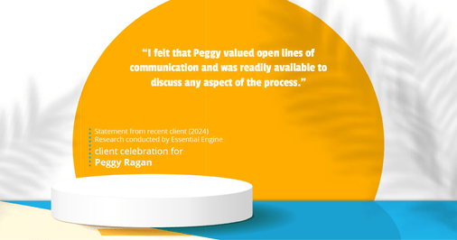 Testimonial for real estate agent Peggy Ragan with United Real Estate Kansas City in Kansas City, MO: "I felt that Peggy valued open lines of communication and was readily available to discuss any aspect of the process."