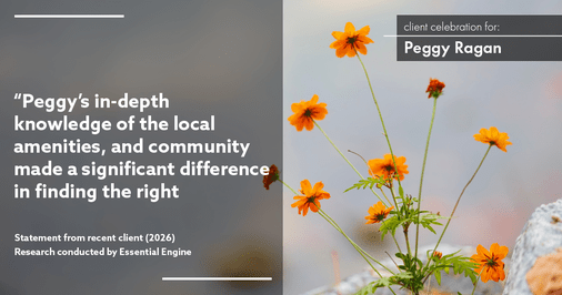 Testimonial for real estate agent Peggy Ragan with United Real Estate Kansas City in Kansas City, MO: "Peggy's in-depth knowledge of the local amenities, and community made a significant difference in finding the right