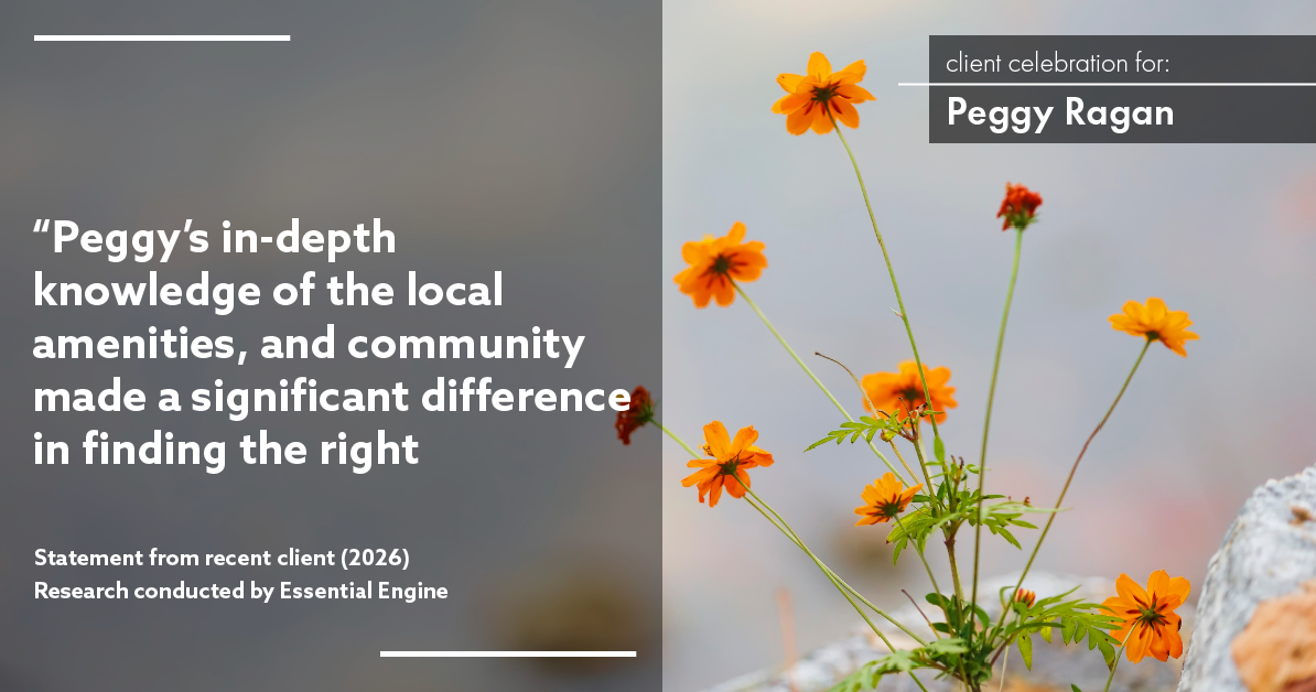 Testimonial for real estate agent Peggy Ragan with United Real Estate Kansas City in Kansas City, MO: "Peggy's in-depth knowledge of the local amenities, and community made a significant difference in finding the right