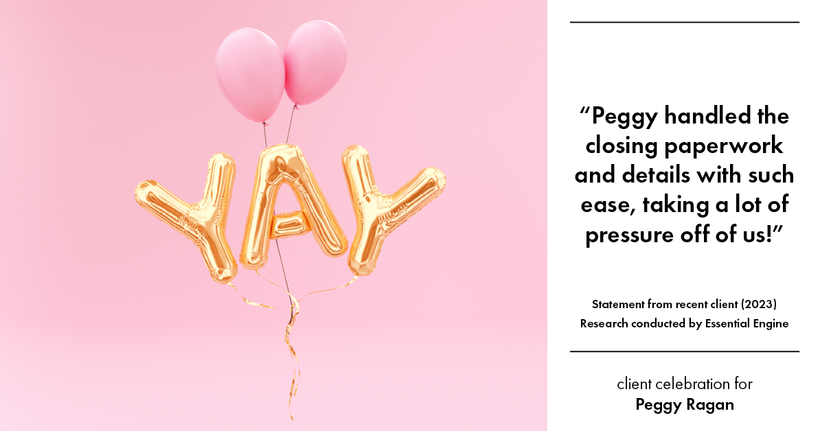 Testimonial for real estate agent Peggy Ragan with United Real Estate Kansas City in Kansas City, MO: "Peggy handled the closing paperwork and details with such ease, taking a lot of pressure off of us!"