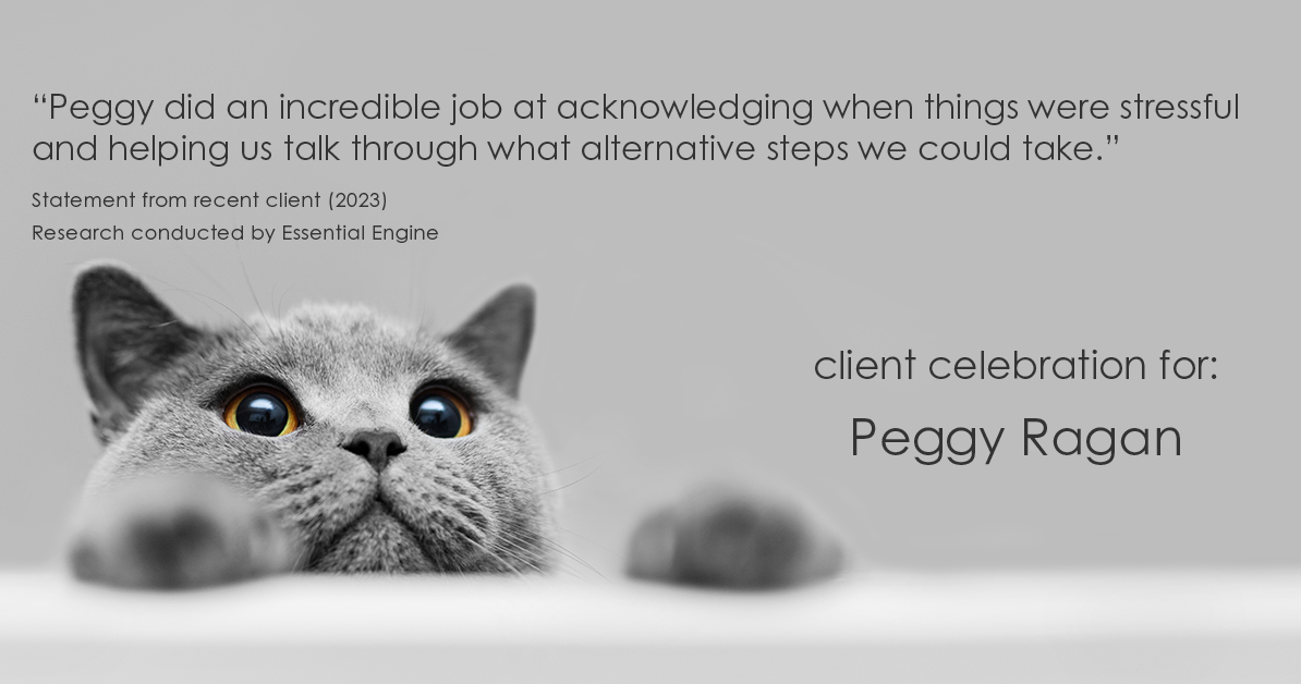 Testimonial for real estate agent Peggy Ragan with United Real Estate Kansas City in Kansas City, MO: "Peggy did an incredible job at acknowledging when things were stressful and helping us talk through what alternative steps we could take."