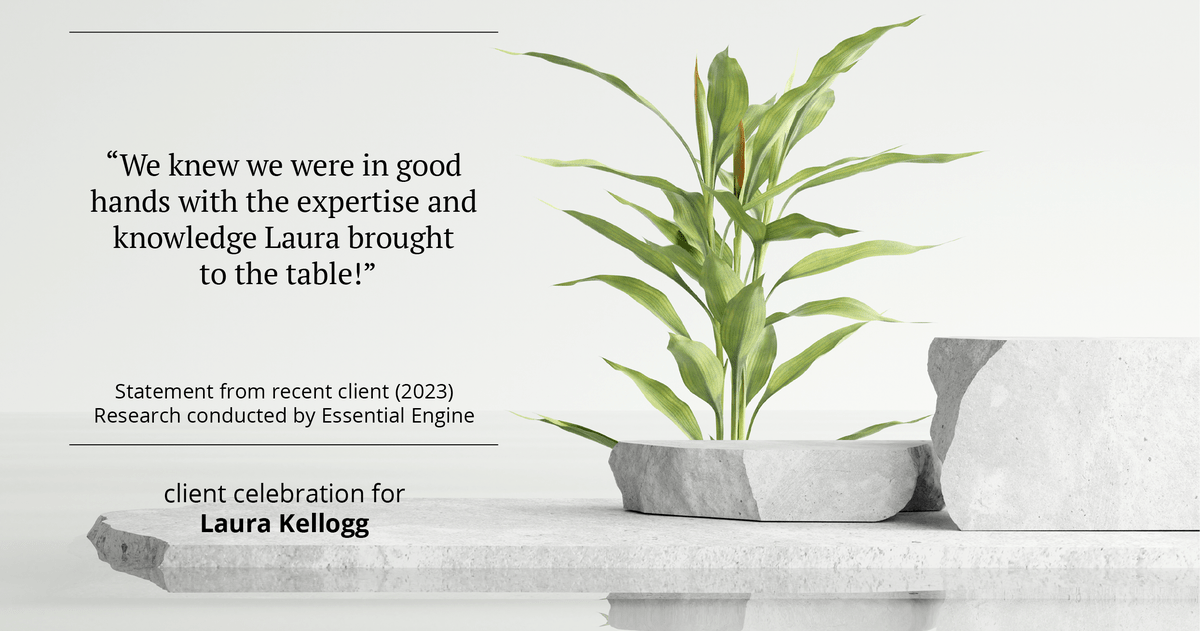 Testimonial for real estate agent Laura Kellogg with Keller Williams Realty in Plano, TX: "We knew we were in good hands with the expertise and knowledge Laura brought to the table!"