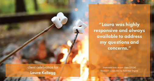 Testimonial for real estate agent Laura Kellogg with Keller Williams Realty in Plano, TX: "Laura was highly responsive and always available to address my questions and concerns."