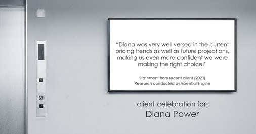 Testimonial for real estate agent Diana Power with Texas Power Real Estate in , : "Diana was very well versed in the current pricing trends as well as future projections, making us even more confident we were making the right choice!"