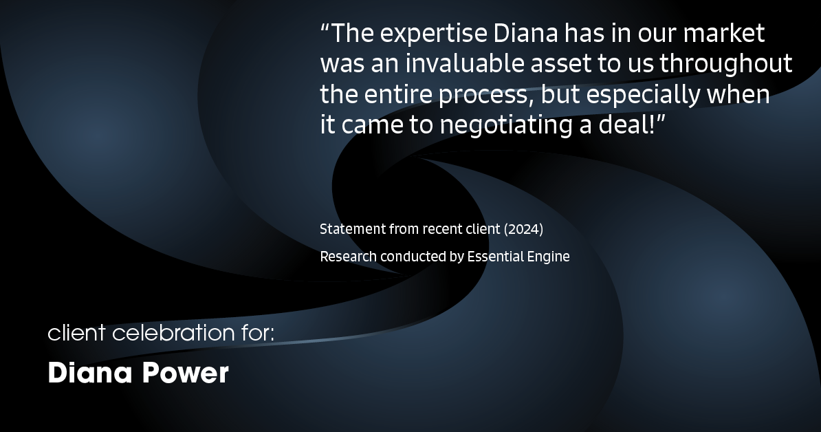 Testimonial for real estate agent Diana Power with Texas Power Real Estate in , : "The expertise Diana has in our market was an invaluable asset to us throughout the entire process, but especially when it came to negotiating a deal!"