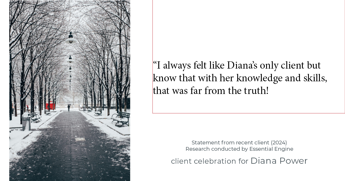 Testimonial for real estate agent Diana Power with Texas Power Real Estate in , : "I always felt like Diana's only client but know that with her knowledge and skills, that was far from the truth!