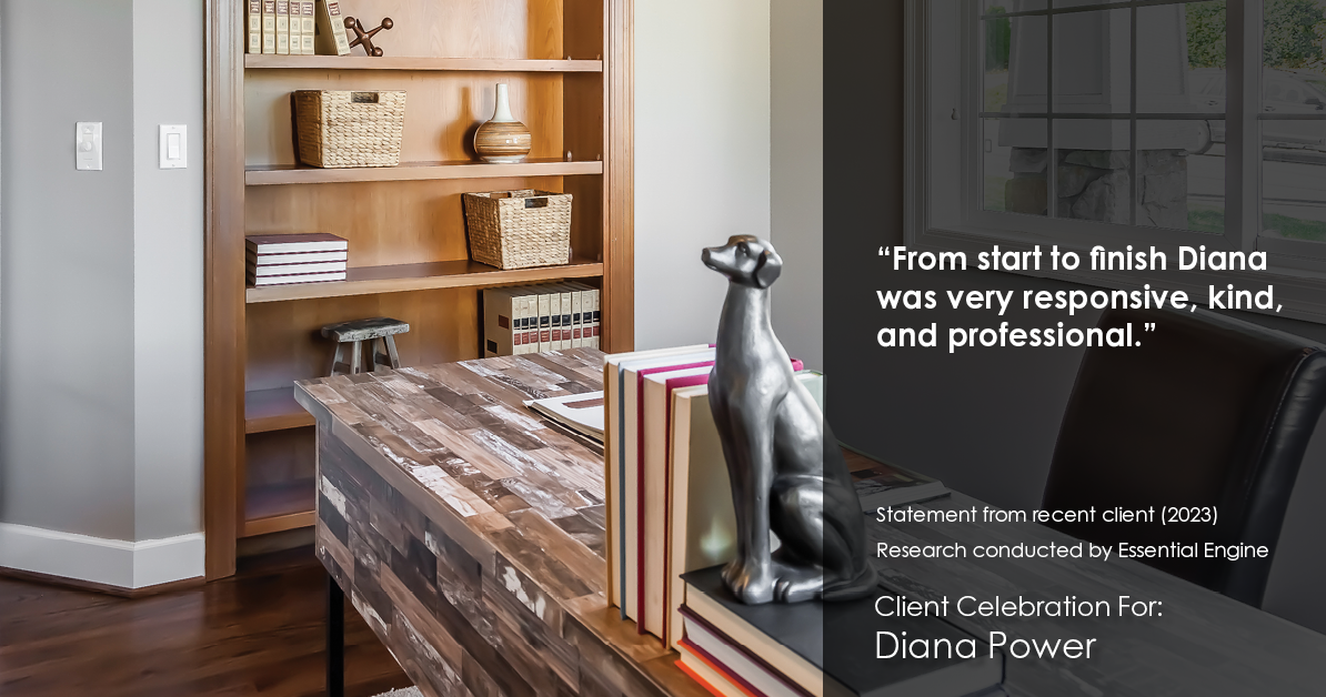 Testimonial for real estate agent Diana Power with Texas Power Real Estate in , : "From start to finish Diana was very responsive, kind, and professional."