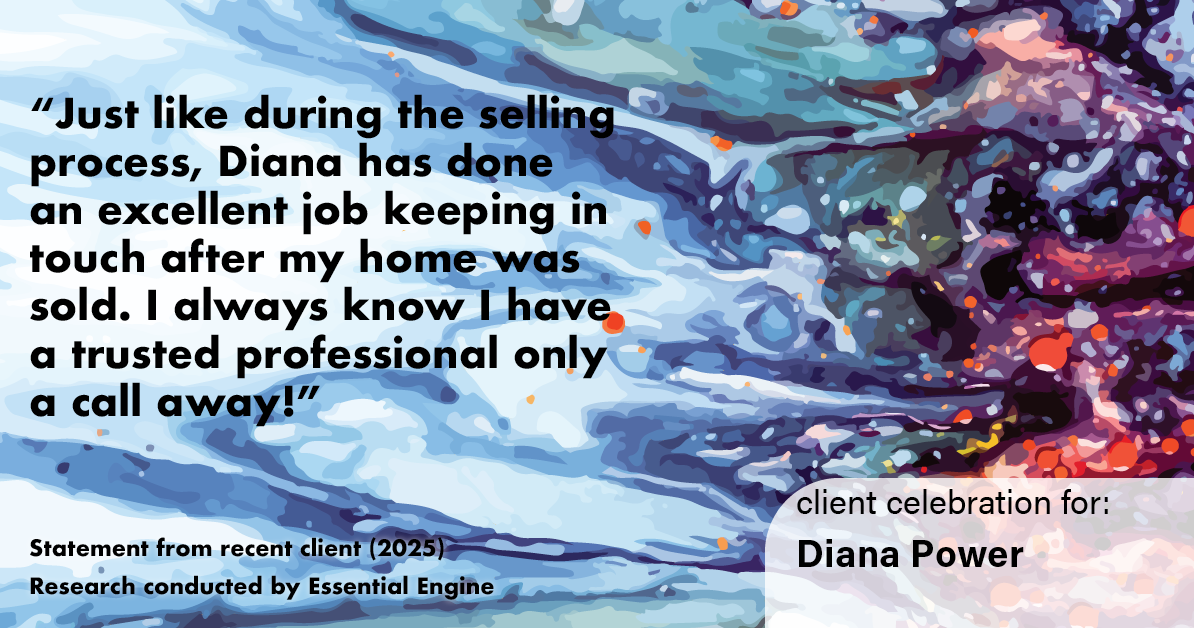 Testimonial for real estate agent Diana Power with Texas Power Real Estate in , : "Just like during the selling process, Diana has done an excellent job keeping in touch after my home was sold. I always know I have a trusted professional only a call away!"